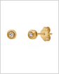 Bezel studs with pear charms (Wear 2 ways) – 14k Solid Gold