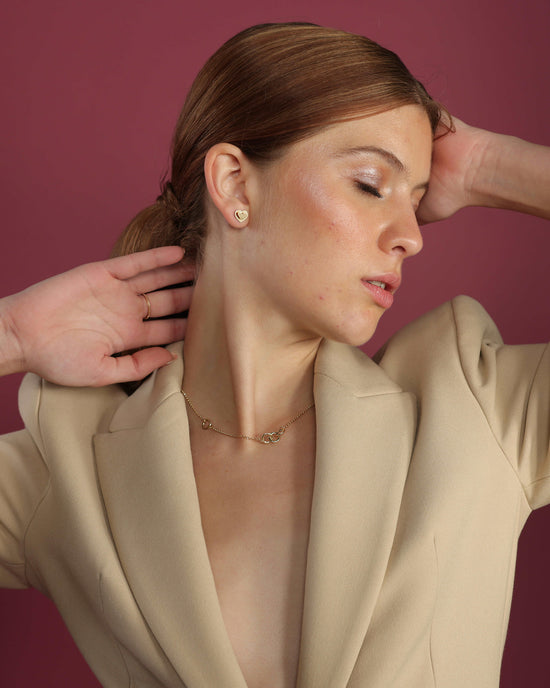 Heart Studded - 14K Solid Gold