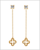 Diamond studs with clover charms (Wear 2 ways) – 14k Solid Gold