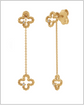 Duo clover earrings (Wear 2 ways) – 14k Solid Gold