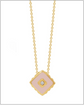 Pink enamel and diamond cube chain – 14k Solid Gold