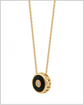 Black enamel and diamond disc chain – 14k Solid Gold