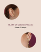 Heart Of Gold Danglers (Wear 2 ways) - 14K Solid Gold