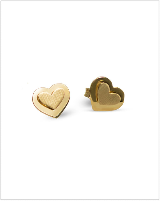 Heart Studded - 14K Solid Gold